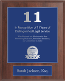 Silver Wood Custom Anniversary Recognition Plaque
