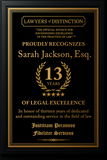 Gold Custom Anniversary Recognition Plaque