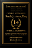 Gold Custom Anniversary Recognition Plaque