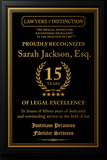 Gold Custom Anniversary Recognition Plaque