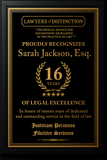 Gold Custom Anniversary Recognition Plaque