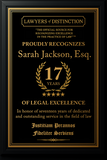 Gold Custom Anniversary Recognition Plaque