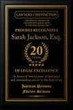 Gold Custom Anniversary Recognition Plaque
