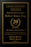 Gold Custom Anniversary Recognition Plaque