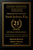 Gold Custom Anniversary Recognition Plaque
