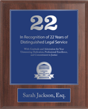 Silver Wood Custom Anniversary Recognition Plaque