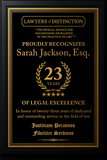 Gold Custom Anniversary Recognition Plaque