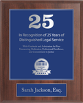Silver Wood Custom Anniversary Recognition Plaque