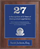 Silver Wood Custom Anniversary Recognition Plaque