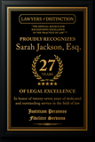 Gold Custom Anniversary Recognition Plaque
