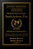 Gold Custom Anniversary Recognition Plaque