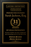 Gold Custom Anniversary Recognition Plaque