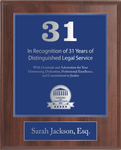 Silver Wood Custom Anniversary Recognition Plaque
