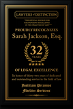 Gold Custom Anniversary Recognition Plaque