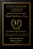 Gold Custom Anniversary Recognition Plaque