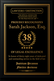 Gold Custom Anniversary Recognition Plaque