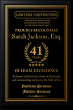 Gold Custom Anniversary Recognition Plaque