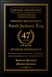 Gold Custom Anniversary Recognition Plaque