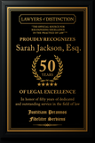 Gold Custom Anniversary Recognition Plaque