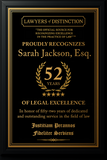 Gold Custom Anniversary Recognition Plaque