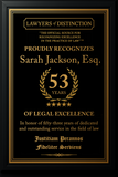 Gold Custom Anniversary Recognition Plaque