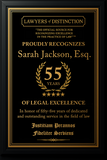 Gold Custom Anniversary Recognition Plaque