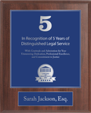 Silver Wood Custom Anniversary Recognition Plaque