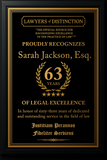 Gold Custom Anniversary Recognition Plaque