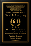 Gold Custom Anniversary Recognition Plaque