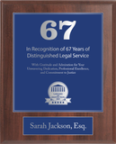 Silver Wood Custom Anniversary Recognition Plaque