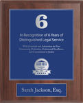 Silver Wood Custom Anniversary Recognition Plaque