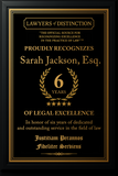 Gold Custom Anniversary Recognition Plaque