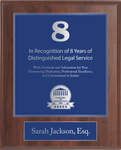 Silver Wood Custom Anniversary Recognition Plaque