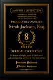 Gold Custom Anniversary Recognition Plaque